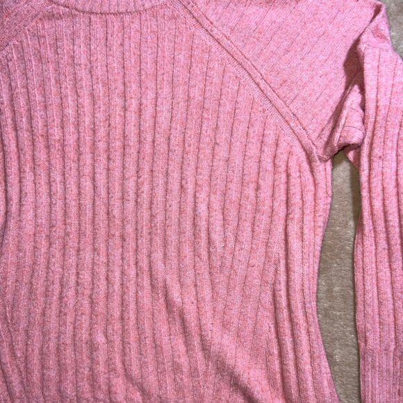 American Eagle Women Small Pink Stripe Knitted Loose‎ Pullover Sweater (R) - Picture 2 of 5